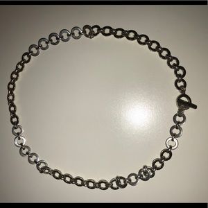 Coach Sterling Silver Circle Link Necklace